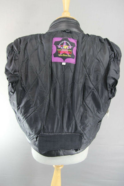 CLASSIC TRURIDERZ BLACK LEATHER BIKER JACKET SIZE 14