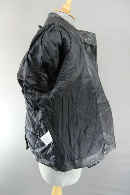 CLASSIC TRURIDERZ BLACK LEATHER BIKER JACKET SIZE 14