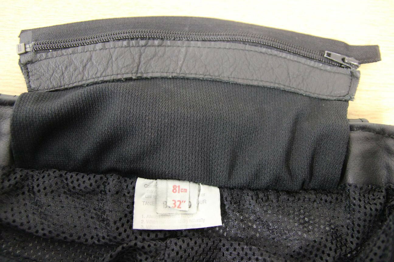 BRITISH MADE AGNEWTREE LTD BLACK LEATHER BIKER TROUSERS: WAIST 30/INSIDE LEG 29"