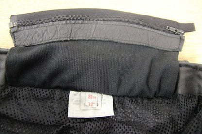 BRITISH MADE AGNEWTREE LTD BLACK LEATHER BIKER TROUSERS: WAIST 30/INSIDE LEG 29"