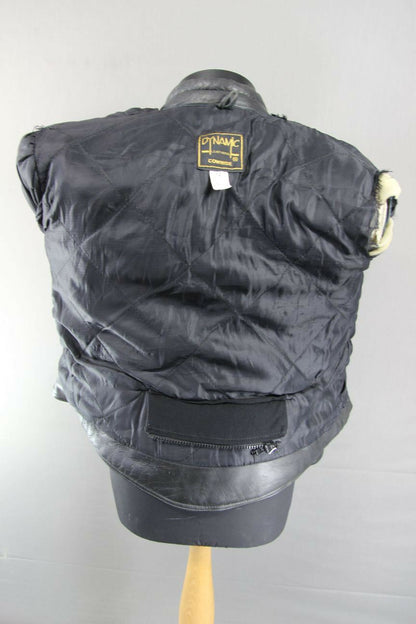 CLASSIC BLACK DYNAMIC LEATHERS COWHIDE BIKER JACKET SIZE 12