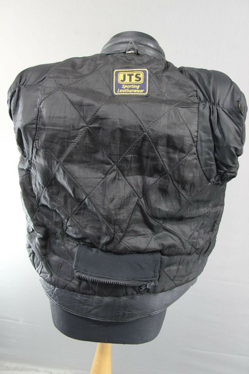 CLASSIC BLACK LEATHER JTS BIKER JACKET 38 INCH