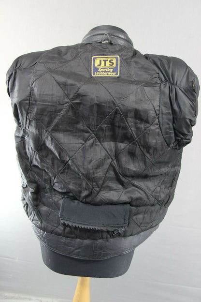 CLASSIC BLACK LEATHER JTS BIKER JACKET 38 INCH