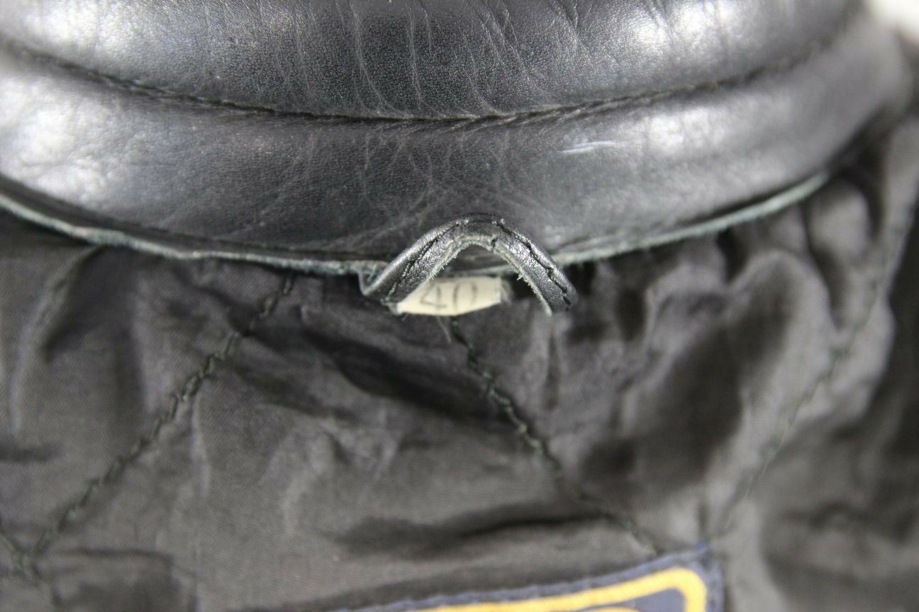 CLASSIC BLACK LEATHER JTS BIKER JACKET 38 INCH