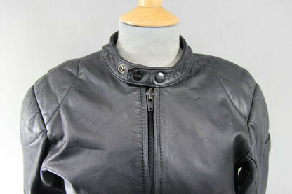 CLASSIC POLO BLACK LEATHER BIKER JACKET 36 INCH