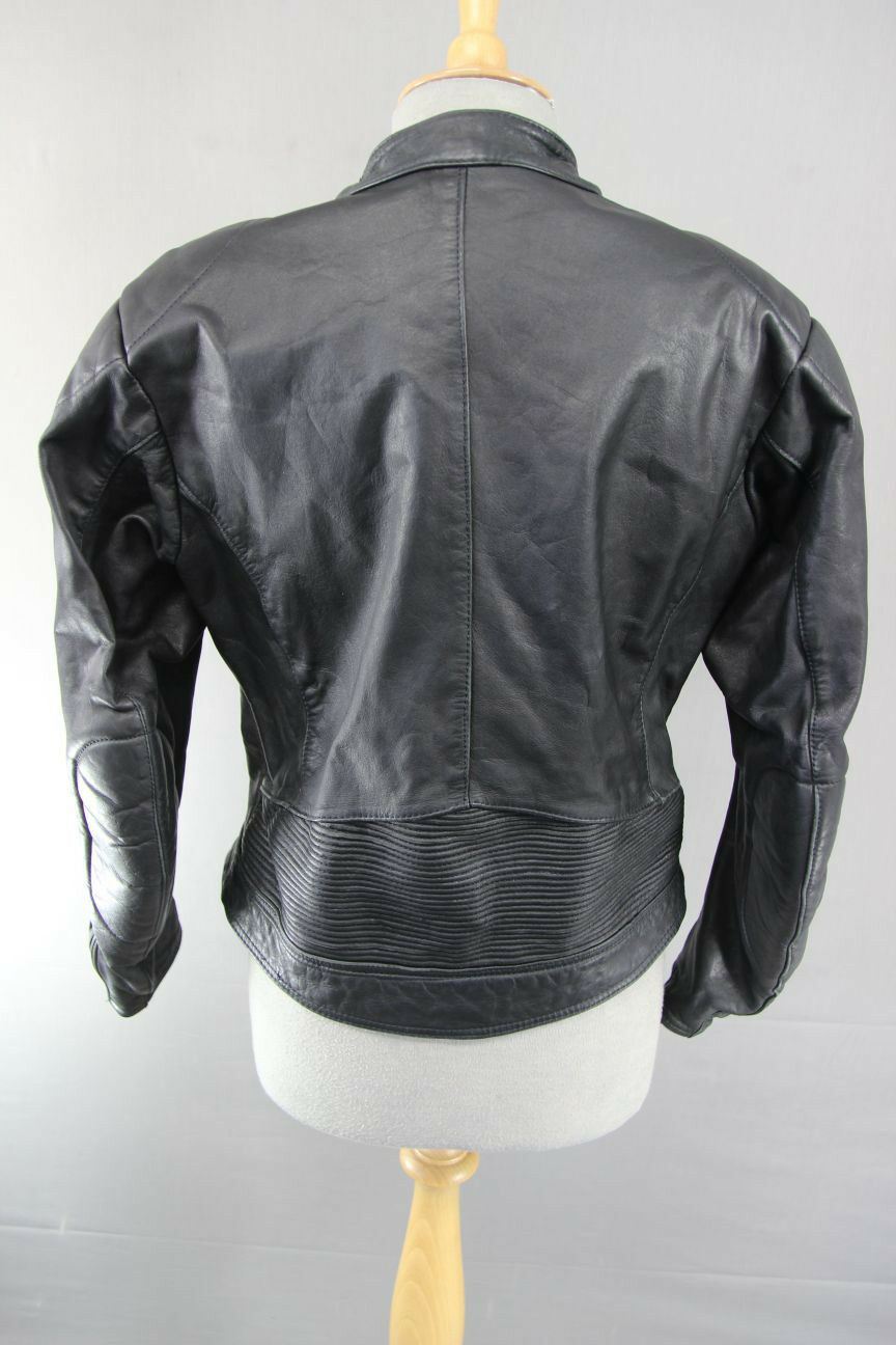 CLASSIC POLO BLACK LEATHER BIKER JACKET 36 INCH