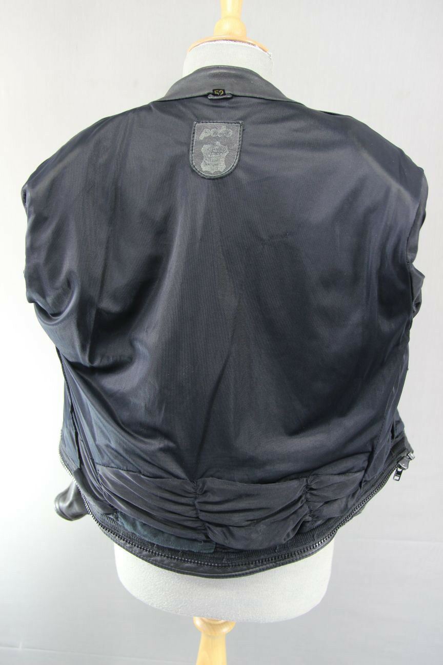 CLASSIC POLO BLACK LEATHER BIKER JACKET 36 INCH