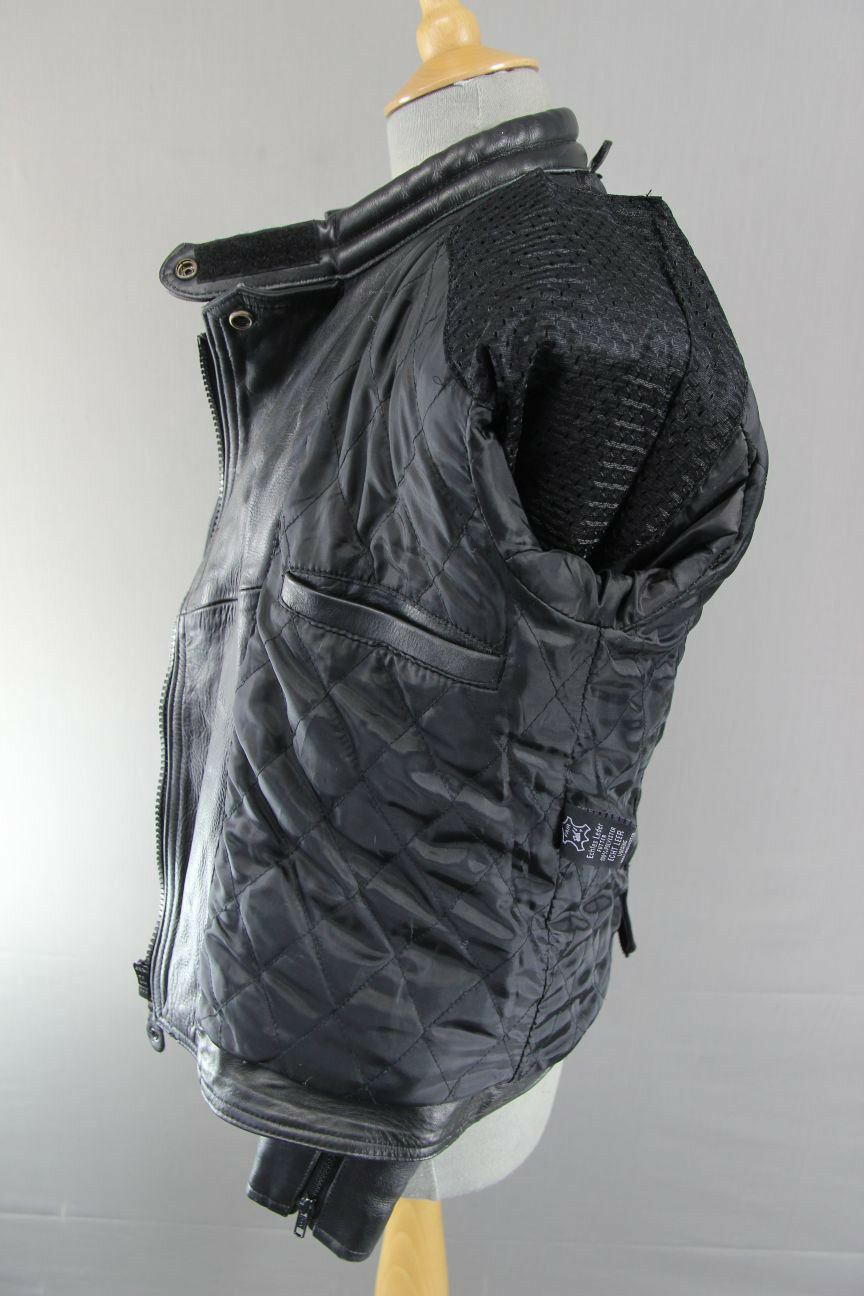 CLASSIC 'CHARLIE' BLACK LEATHER BIKER JACKET 34 INCH/MEDIUM