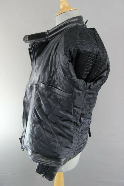 CLASSIC 'CHARLIE' BLACK LEATHER BIKER JACKET 34 INCH/MEDIUM