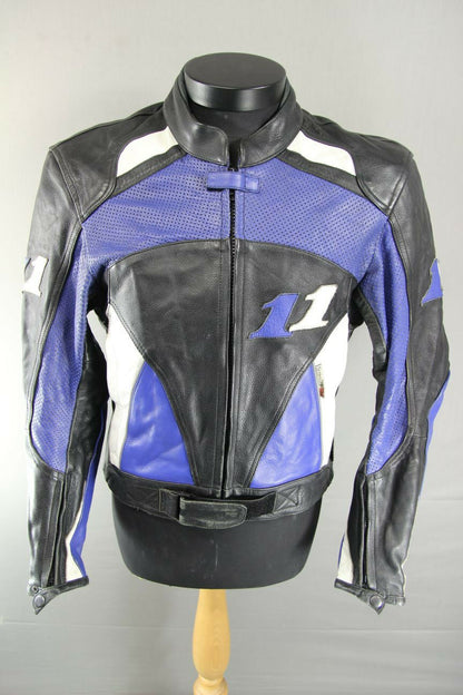 JUST BIKERS LEATHER BIKER JACKET WITH BACK, SHOULDER & ELBOW CE ARMOUR 40 INCH