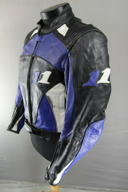JUST BIKERS LEATHER BIKER JACKET WITH BACK, SHOULDER & ELBOW CE ARMOUR 40 INCH