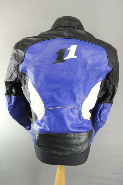 JUST BIKERS LEATHER BIKER JACKET WITH BACK, SHOULDER & ELBOW CE ARMOUR 40 INCH