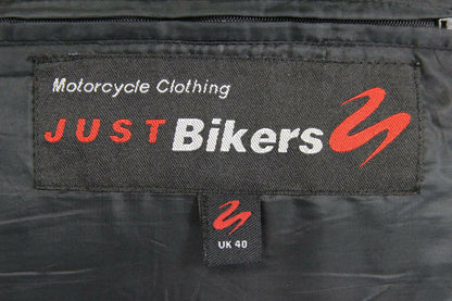 JUST BIKERS LEATHER BIKER JACKET WITH BACK, SHOULDER & ELBOW CE ARMOUR 40 INCH