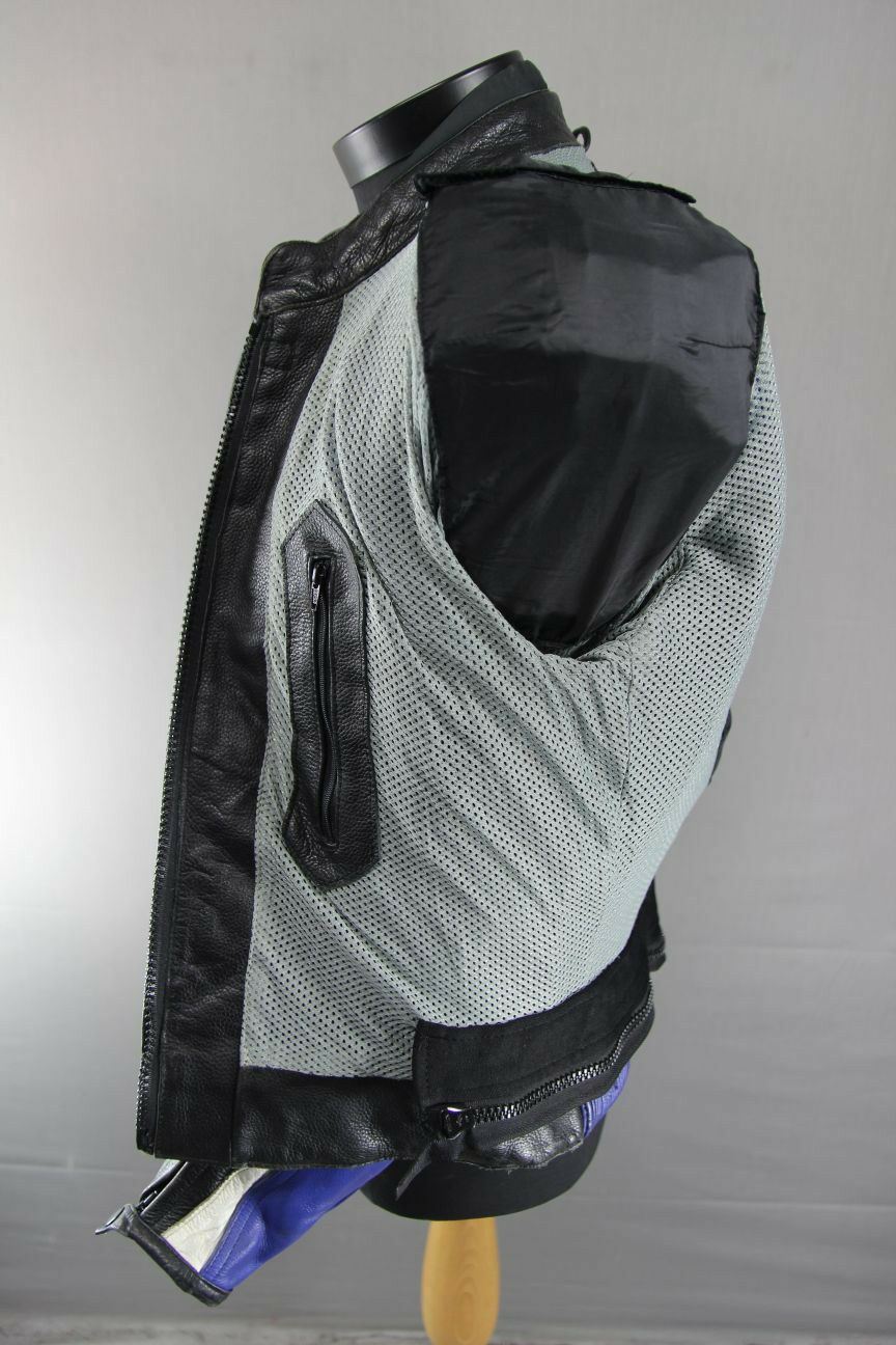 JUST BIKERS LEATHER BIKER JACKET WITH BACK, SHOULDER & ELBOW CE ARMOUR 40 INCH