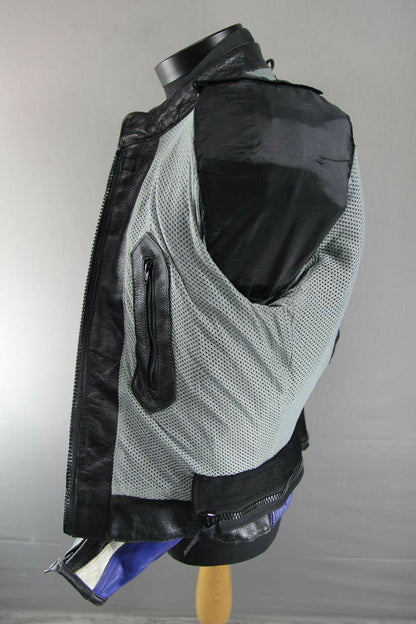 JUST BIKERS LEATHER BIKER JACKET WITH BACK, SHOULDER & ELBOW CE ARMOUR 40 INCH