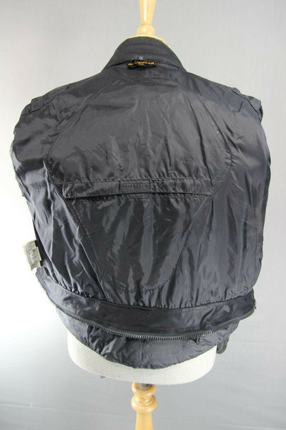 REVENGER BLACK & SILVER/GREY LEATHER BIKER JACKET 40 INCH