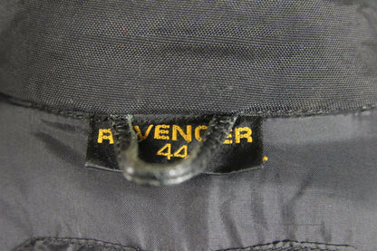 REVENGER BLACK & SILVER/GREY LEATHER BIKER JACKET 40 INCH