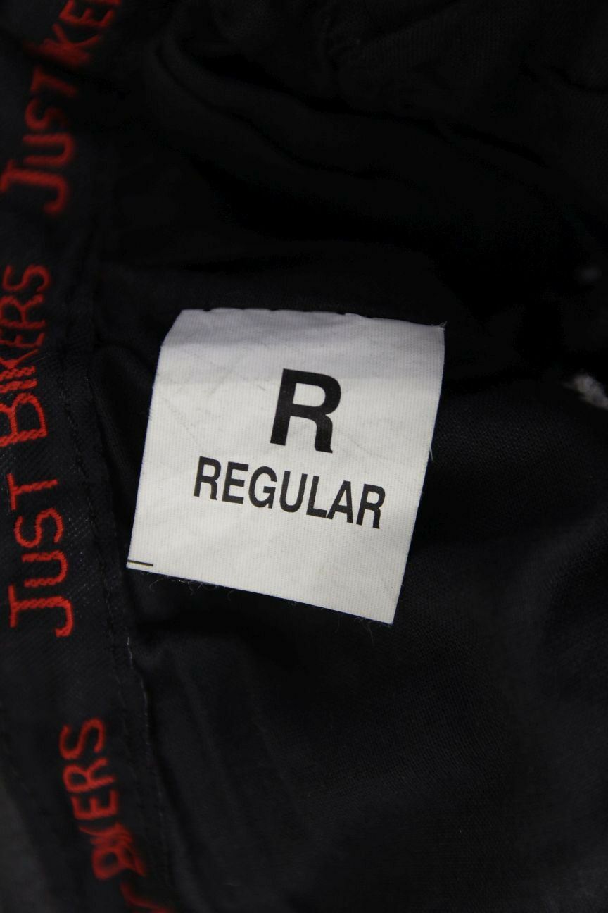 JUST BIKERS BLACK LEATHER TROUSERS SIZE 14: WAIST 28 INCHES/INSIDE LEG 27 INCHES
