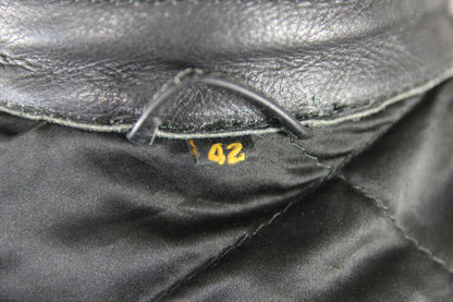 CLASSIC SPORTEX BISON BLACK COWHIDE LEATHER BIKER JACKET 38 INCH