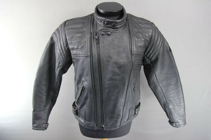 CLASSIC JUST BIKERS BLACK LEATHER BIKER JACKET 38 INCH