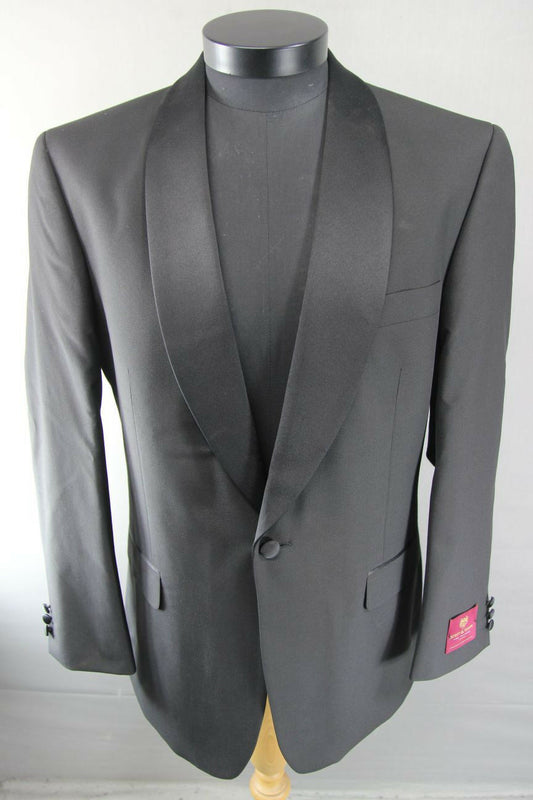 BNWT SCOTT & TAYLOR BLACK FORMAL SINGLE BUTTONED TUXEDO DINNER JACKET 40-42 INCH