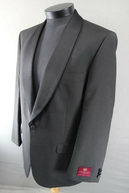 BNWT SCOTT & TAYLOR BLACK FORMAL SINGLE BUTTONED TUXEDO DINNER JACKET 40-42 INCH