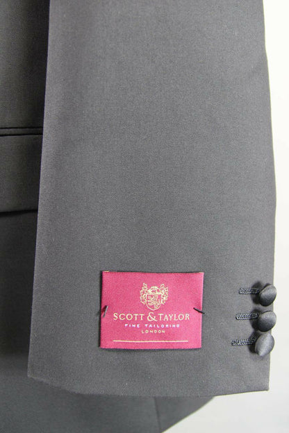 BNWT SCOTT & TAYLOR BLACK FORMAL SINGLE BUTTONED TUXEDO DINNER JACKET 40-42 INCH