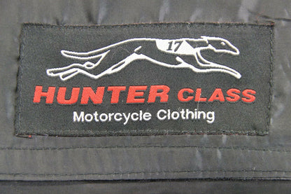 HUNTER CLASS BLACK, RED & SILVER LEATHER BIKER JACKET + REMOVABLE CE ARMOUR 36"