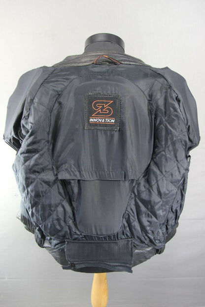 SWIFT INNOVATION BLACK, SILVER & GREEN LEATHER BIKER JACKET WITH ARMOUR 42 INCH