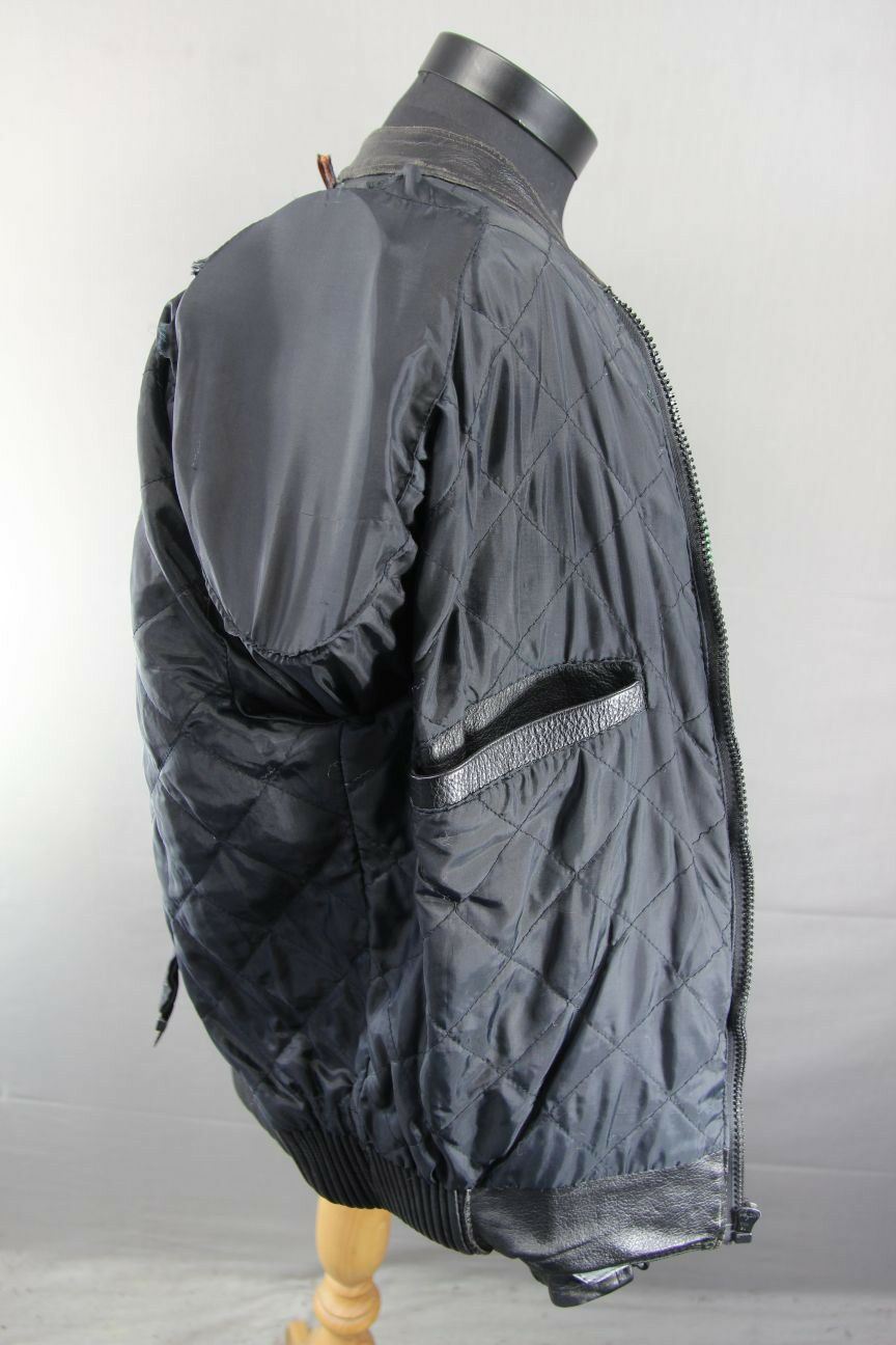SWIFT INNOVATION BLACK, SILVER & GREEN LEATHER BIKER JACKET WITH ARMOUR 42 INCH