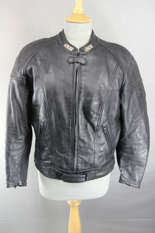 SUPERB IXS BLACK LEATHER BIKER JACKET 40 INCH