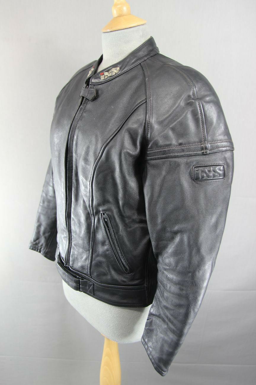 SUPERB IXS BLACK LEATHER BIKER JACKET 40 INCH