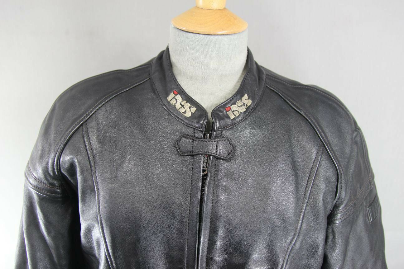 SUPERB IXS BLACK LEATHER BIKER JACKET 40 INCH