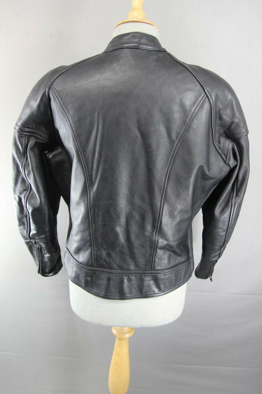 SUPERB IXS BLACK LEATHER BIKER JACKET 40 INCH