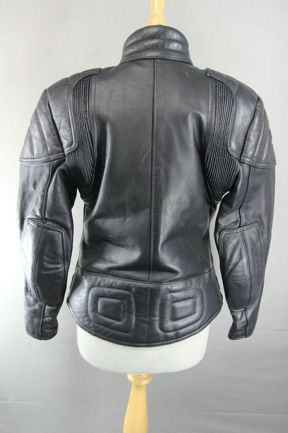 SUPERB QUALITY BLACK LEATHER SPORTEX A5 BIKER JACKET: SIZE 12