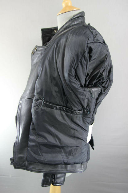 SUPERB QUALITY BLACK LEATHER SPORTEX A5 BIKER JACKET: SIZE 12
