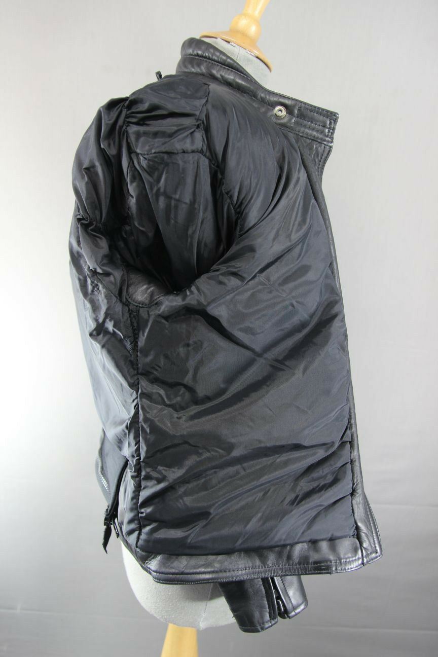 SUPERB QUALITY BLACK LEATHER SPORTEX A5 BIKER JACKET: SIZE 12