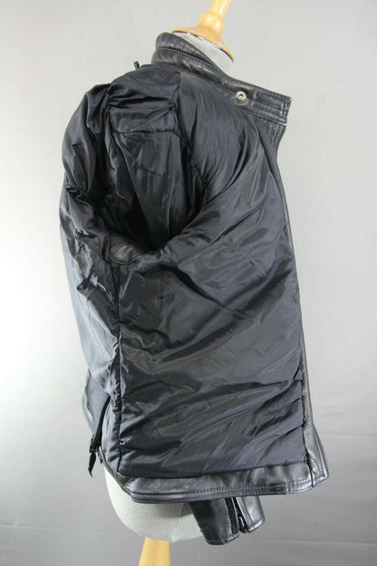SUPERB QUALITY BLACK LEATHER SPORTEX A5 BIKER JACKET: SIZE 12