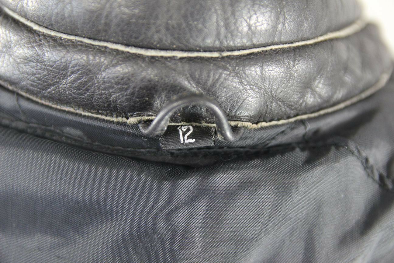 CLASSIC BLACK LEATHER BIKO BIKER JACKET: SIZE 12