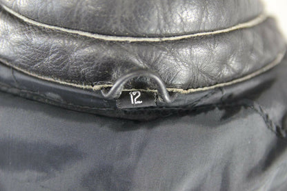 CLASSIC BLACK LEATHER BIKO BIKER JACKET: SIZE 12