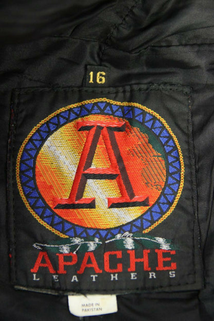 APACHE LEATHERS BLACK BIKER TROUSERS SIZE 16: WAIST 32 INCH/INSIDE LEG 28 INCH