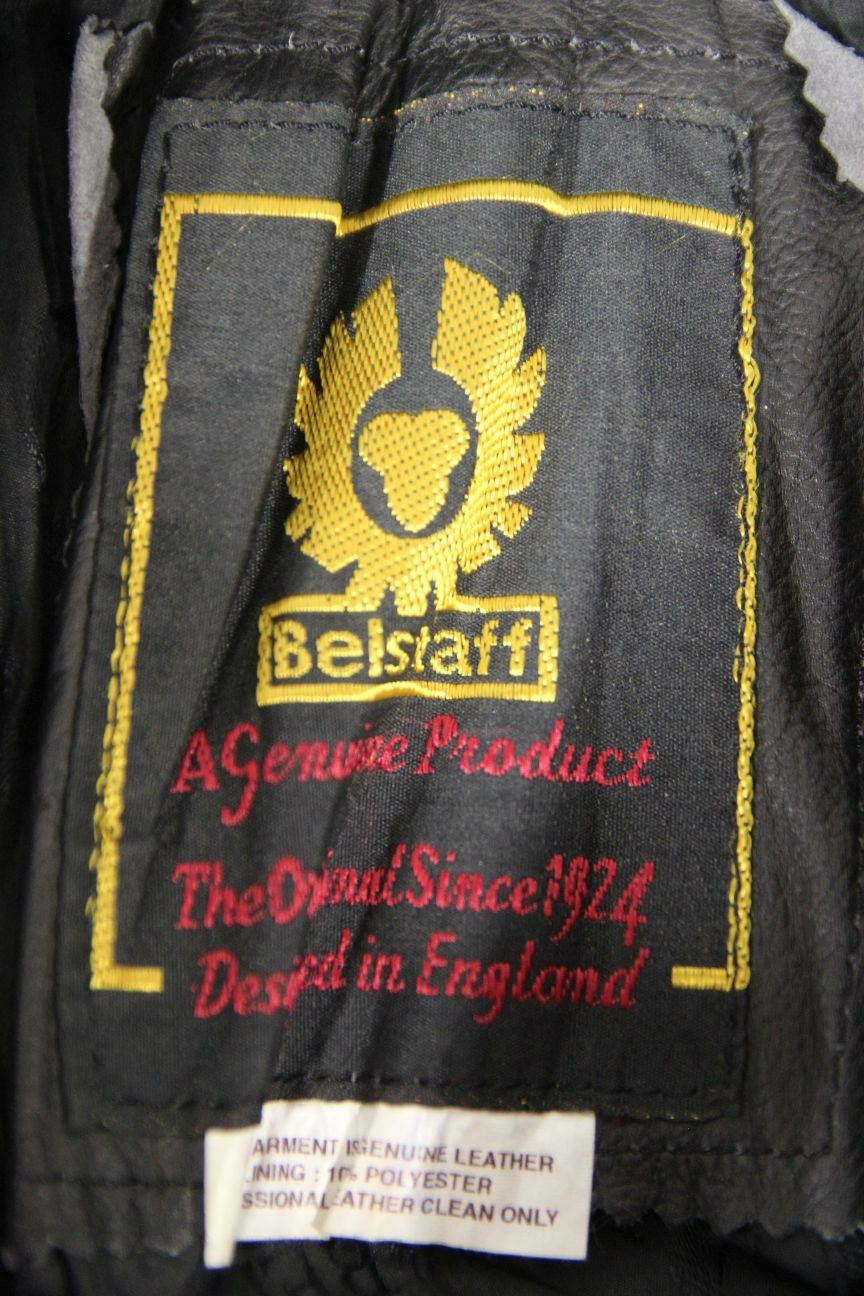 BELSTAFF BLACK LEATHER BIKER TROUSERS SIZE 10: WAIST 24 INCH/INSIDE LEG 30 INCH