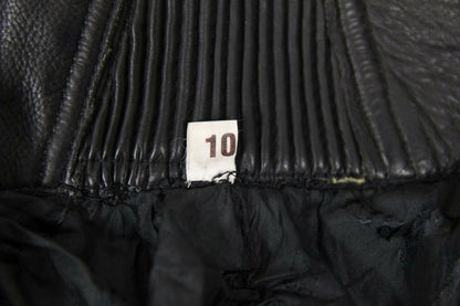 BELSTAFF BLACK LEATHER BIKER TROUSERS SIZE 10: WAIST 24 INCH/INSIDE LEG 30 INCH