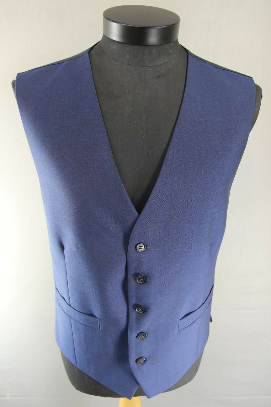 BRAND NEW GARETH SOUTHGATE ENGLAND STYLE BLUE WOOL RICH BLEND WAISTCOAT 36-56 IN