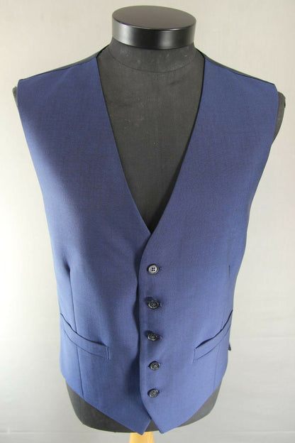 BRAND NEW GARETH SOUTHGATE ENGLAND STYLE BLUE WOOL RICH BLEND WAISTCOAT 36-56 IN