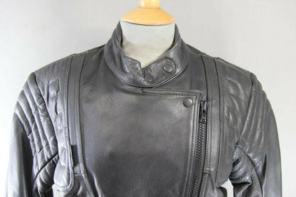 SUPERB BRITISH DESIGNED & STYLED RHINO COWHIDE LEATHER BIKER JACKET SIZE 16