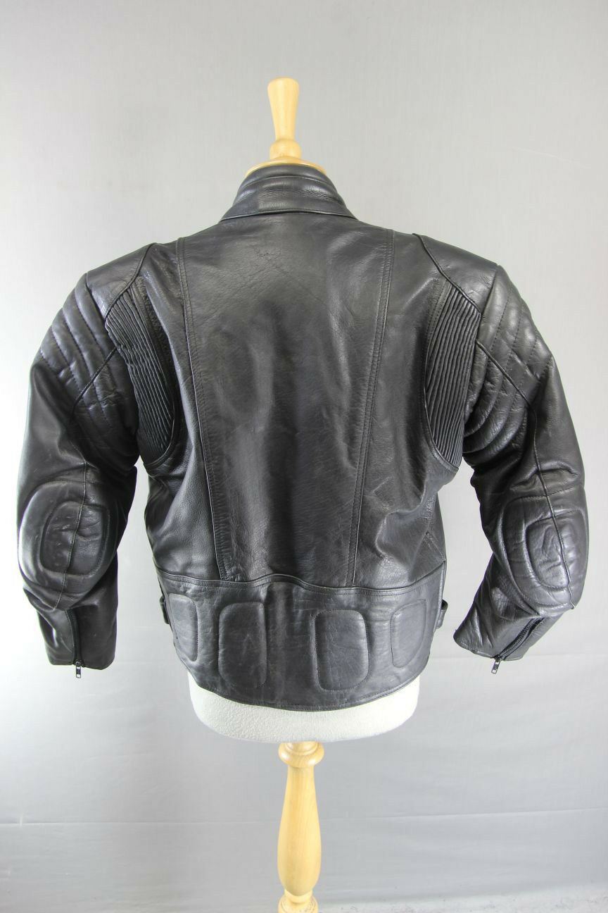 SUPERB BRITISH DESIGNED & STYLED RHINO COWHIDE LEATHER BIKER JACKET SIZE 16