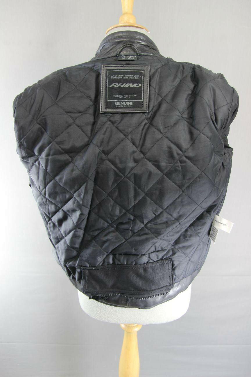 SUPERB BRITISH DESIGNED & STYLED RHINO COWHIDE LEATHER BIKER JACKET SIZE 16