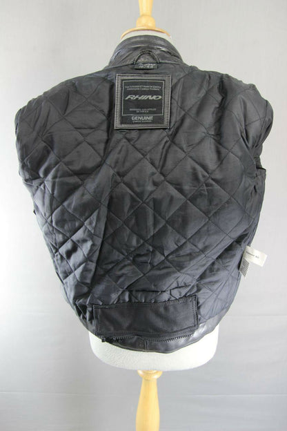 SUPERB BRITISH DESIGNED & STYLED RHINO COWHIDE LEATHER BIKER JACKET SIZE 16