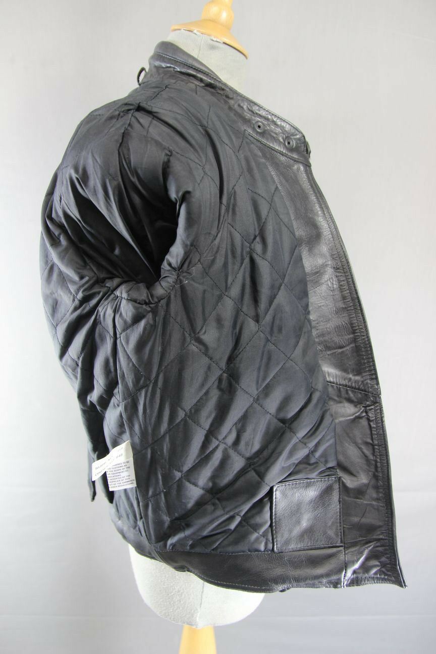 SUPERB BRITISH DESIGNED & STYLED RHINO COWHIDE LEATHER BIKER JACKET SIZE 16